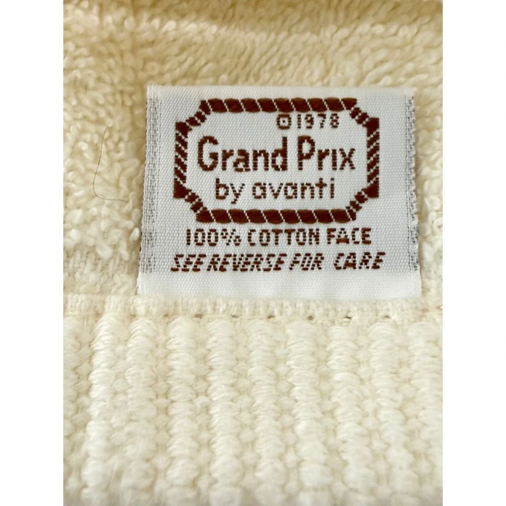 Vintage‎ 1978 Grand Prix by Avanti Cream Pink Floral Applique 5pc Towel Set USA